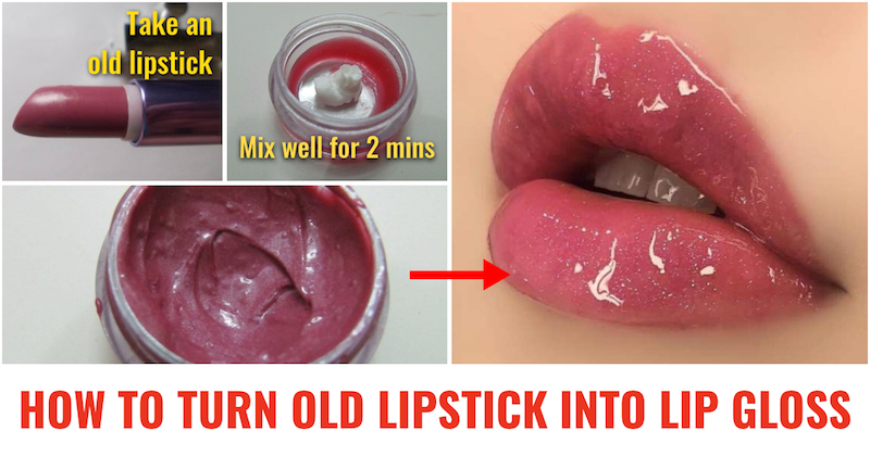 Old lipstick into lip gloss