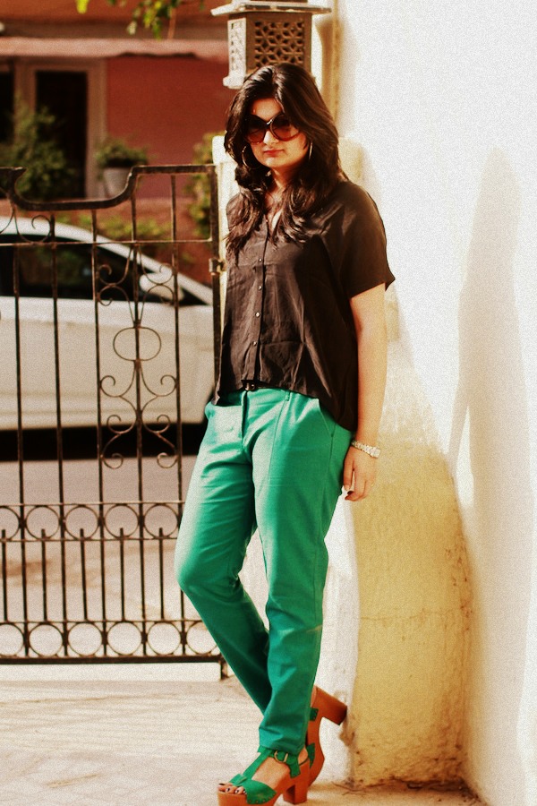 zara mint green pants