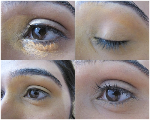 patting and applying concealer