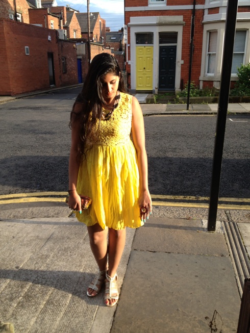 Outfit of the Day Yellow Dress and Flower Ring From Asos
