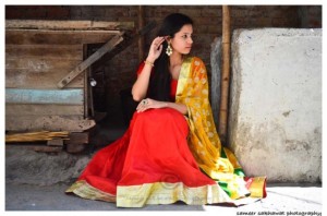 Outfit of the Day Colour Blocking with Anarkali Dress