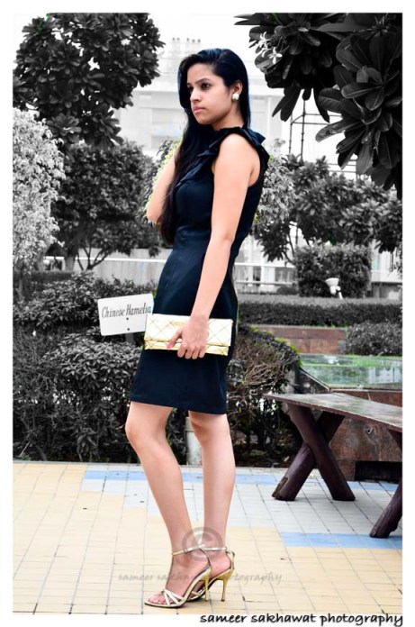 Outfit of the Day Little Black Dress and Gold Clutch