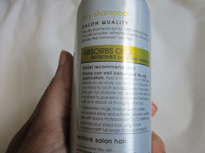 suave dry shampoo spray