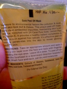 Gold Face Pack Ingredients