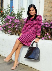 Outfit of the Day Houndstooth Print Dress