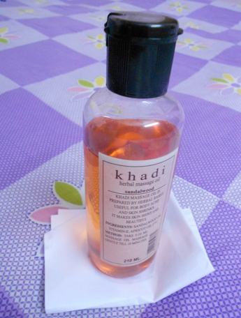 khadi sandalwood herbal massage oil
