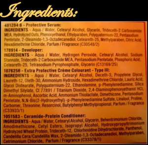 Hair Color Ingredients