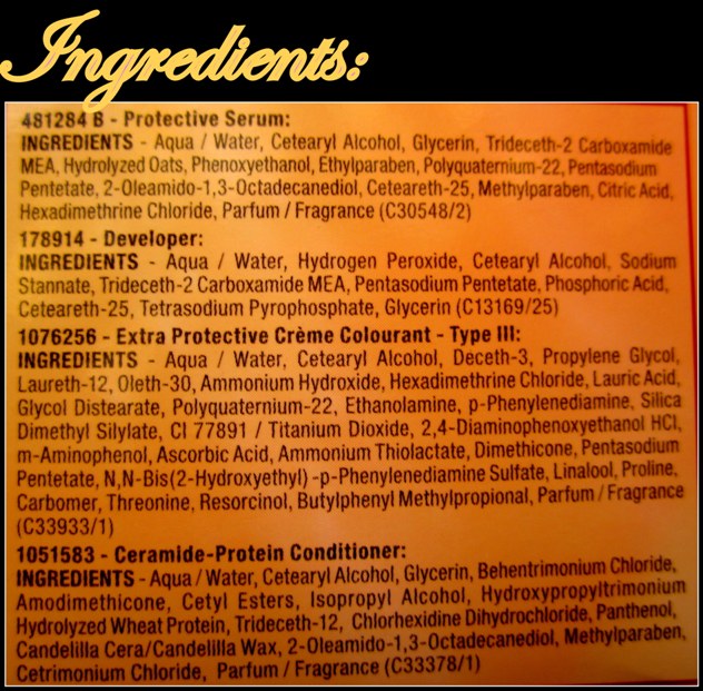 Hair Color Ingredients 