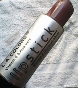 LA color lipstick matte dark brown