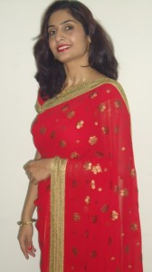 Outfit of the Day Red Saree and Traditional Jewelry