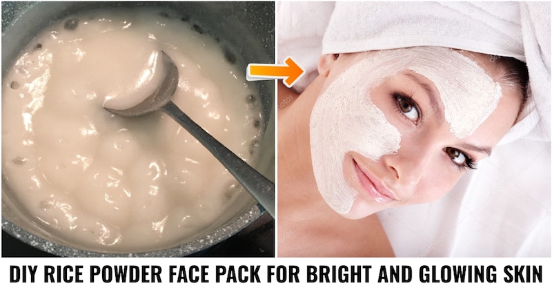 Rice powder face pack for glowing skin