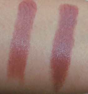 Coloressence lipstick nude brown swatches