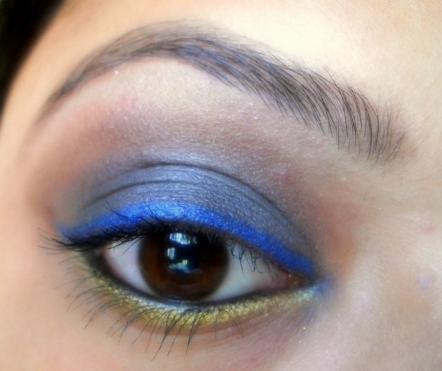 Eye Makeup Tutorial with Vivid Blue and Gold