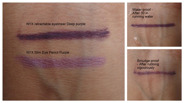NYX Retractable eye liner deep purple swatch