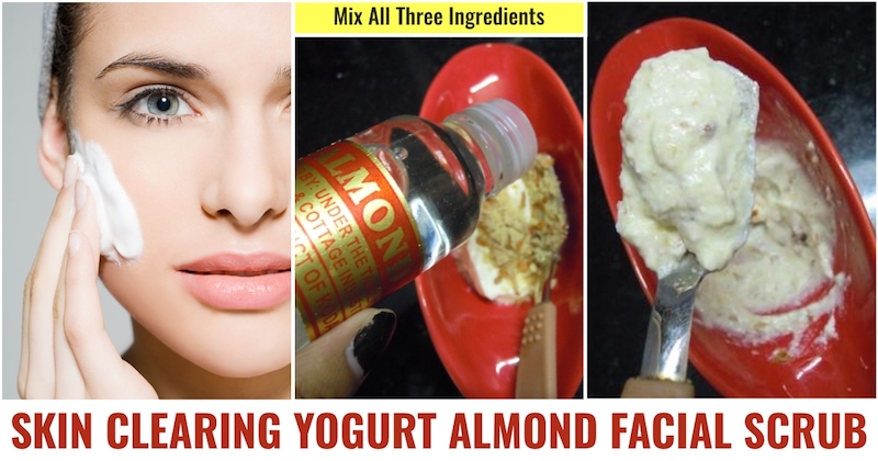 Yogurt almond facial scrub