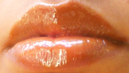brown glossy lips