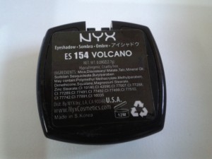 NYX Single Eyeshadow Volcano Ingredients