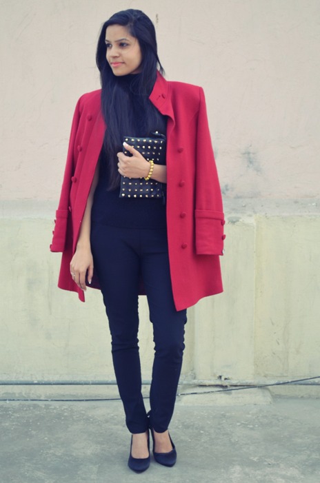 Outfit+of+the+Day+Black+Outfit+and+Red+Coat