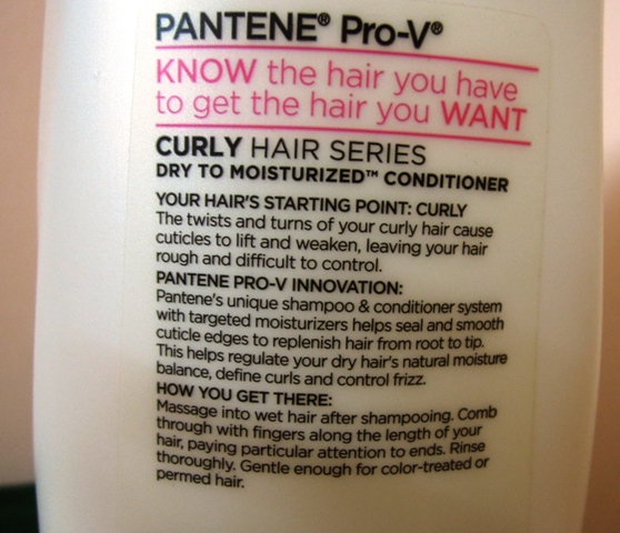 Pantene curly hair series dry to moisturized conditioner pack