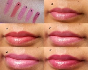 VOV Makeup Kit lip swatches