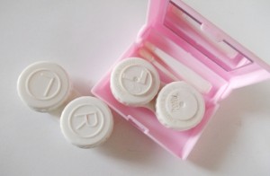 contact lens pink case