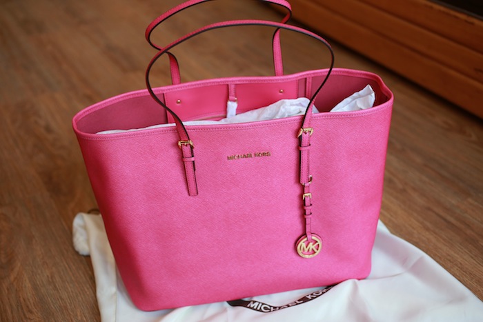 Michael Kors Jet Set Girls Medium Travel Duffle Bag Dark Powder Blush Pink  Milan - Walmart.com