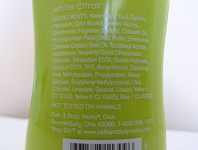 Body Lotion Ingredients