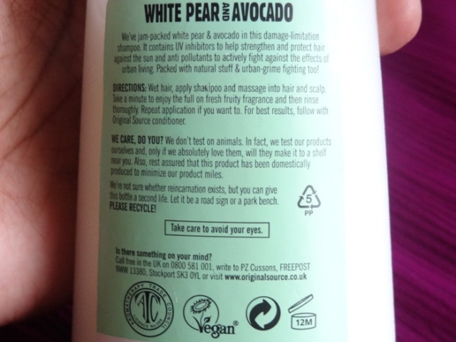 Original Source White Pear and Avocado Damage Limitation Shampoo4