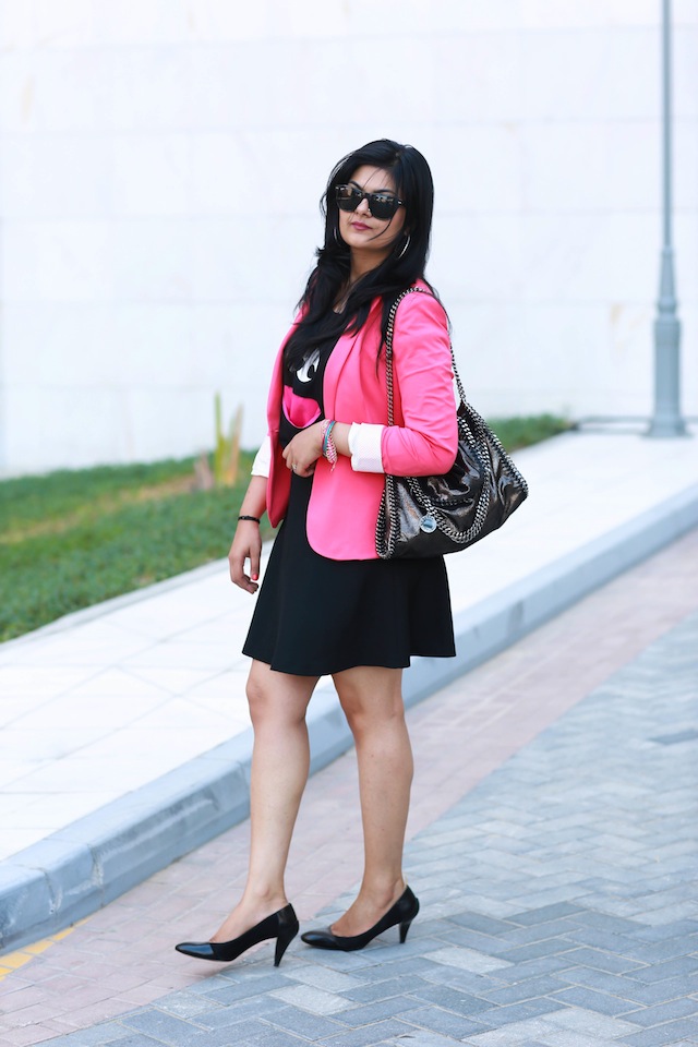 black pink outfit