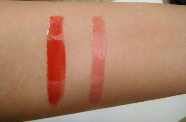 e.l.f Glossy Gloss in Berry Blush & Merry Cherry Swatches (2)