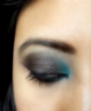 Blue and Black eye makeup