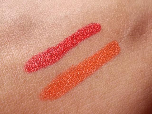 Colorbar Take Me as I am Lipcolor Sinful Orange Sensous Red swatches