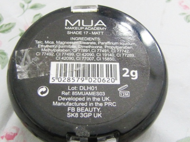 MUA Eyeshadow in Shade 17 -2