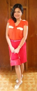 OOTD: Tangerine, Red and Pink 2