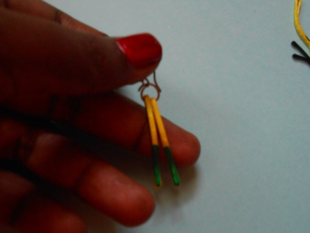 Colorful earrings using hair pins Do it Yourself (7)