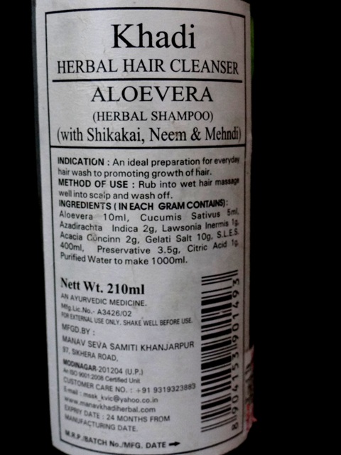 Khadi Herbal Hair Cleanser Aloe Vera Review