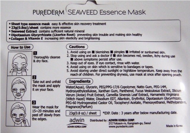 Purederm_Seaweed_Essence_Mask___5_