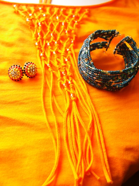 bead bangles and earrings