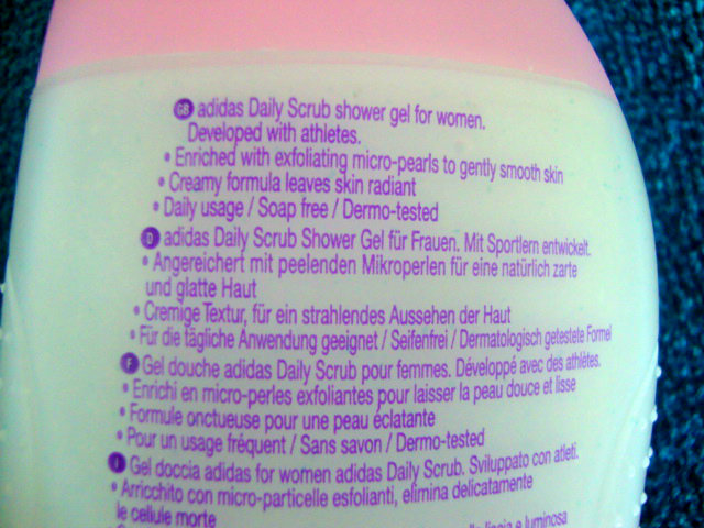 Adidas for women daily scrub shower gel ingredients