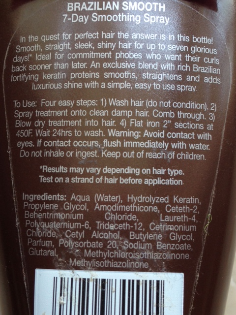 Ingredients Hair Spray