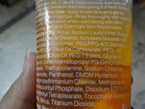 Kaya Super Orange Bloom Skin Awakening Rinse Ingredients