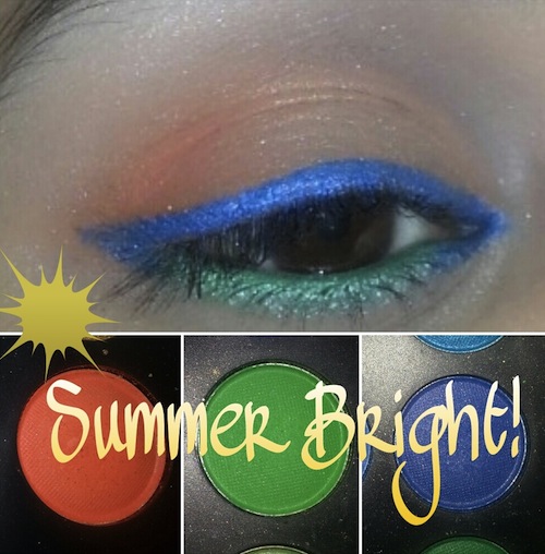 Summer Bright Orange Blue Green EyeMakeup Tutorial 01
