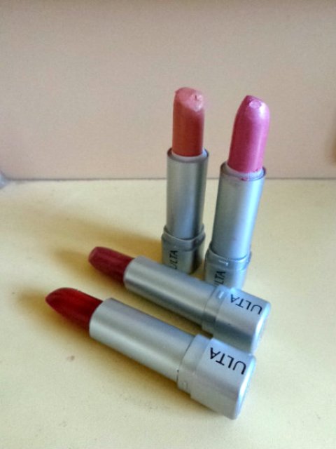 Ulta Lipsticks Amethyst Shimmer, Blushing Peach, Silver Heather,  Romantic Red