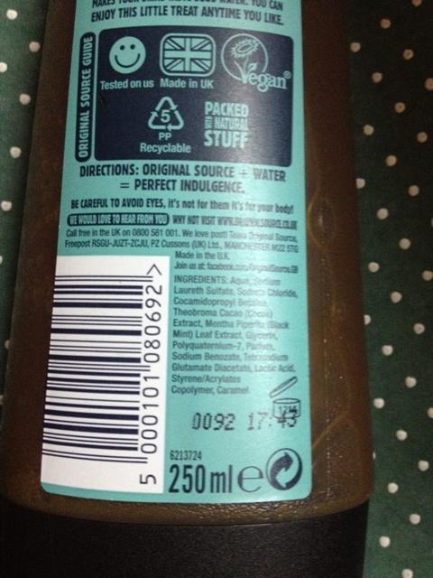 Original Source Chocolate and Mint Shower Gel  (7)