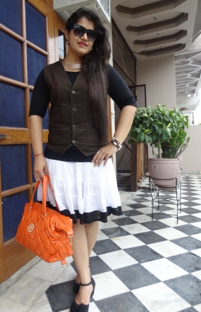 Waistcoat with Casual Skirt