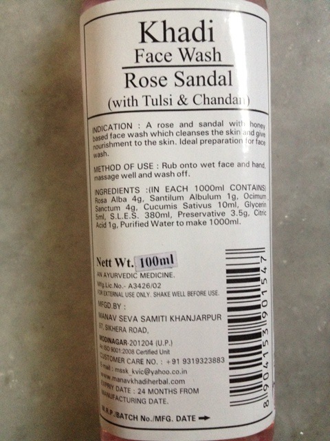 khadi rose face wash rose sandal review