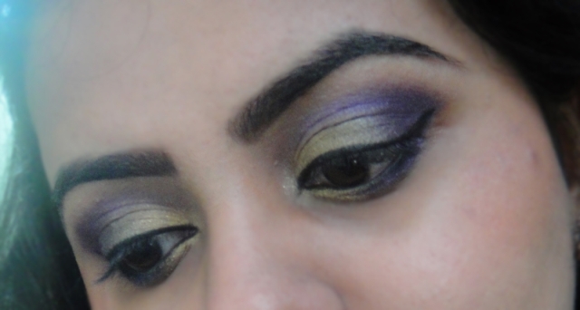 Olive Golden and Purple Eye Makeup Tutorial