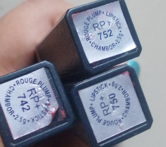 Chambor Rouge Plump+ Lipsticks 742, 750, 752 (1)
