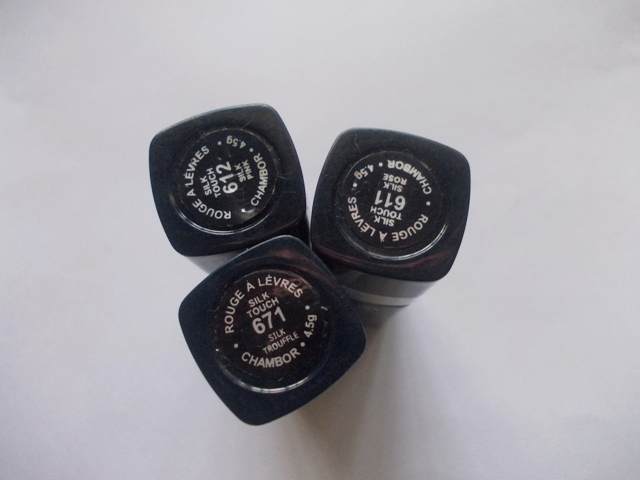 Chambor Silk Touch Lipsticks Silk Trouffle, Silk Pink & Silk Rose (3)