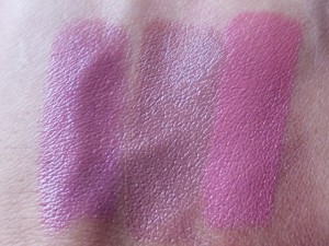 Chambor Silk Touch Lipsticks Silk Trouffle, Silk Pink & Silk Rose swatches